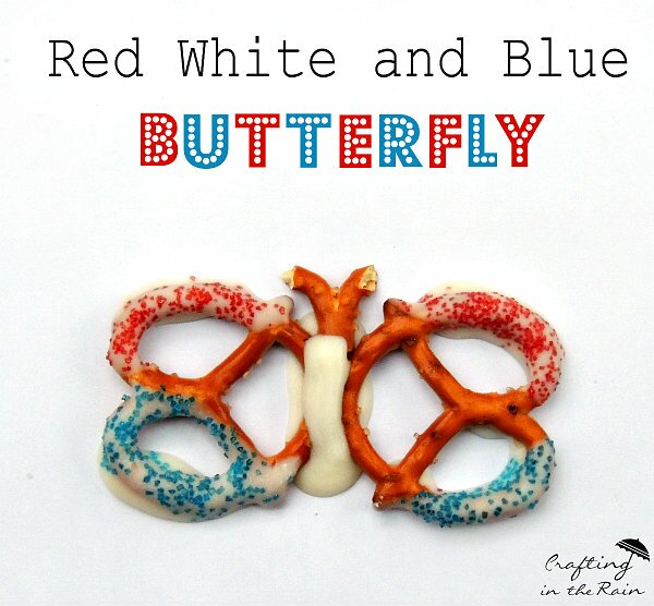 Red, White & Blue Butterfly Pretzels | Crafting in the Rain